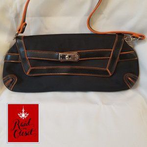 Black & Orange Rubber Clutch